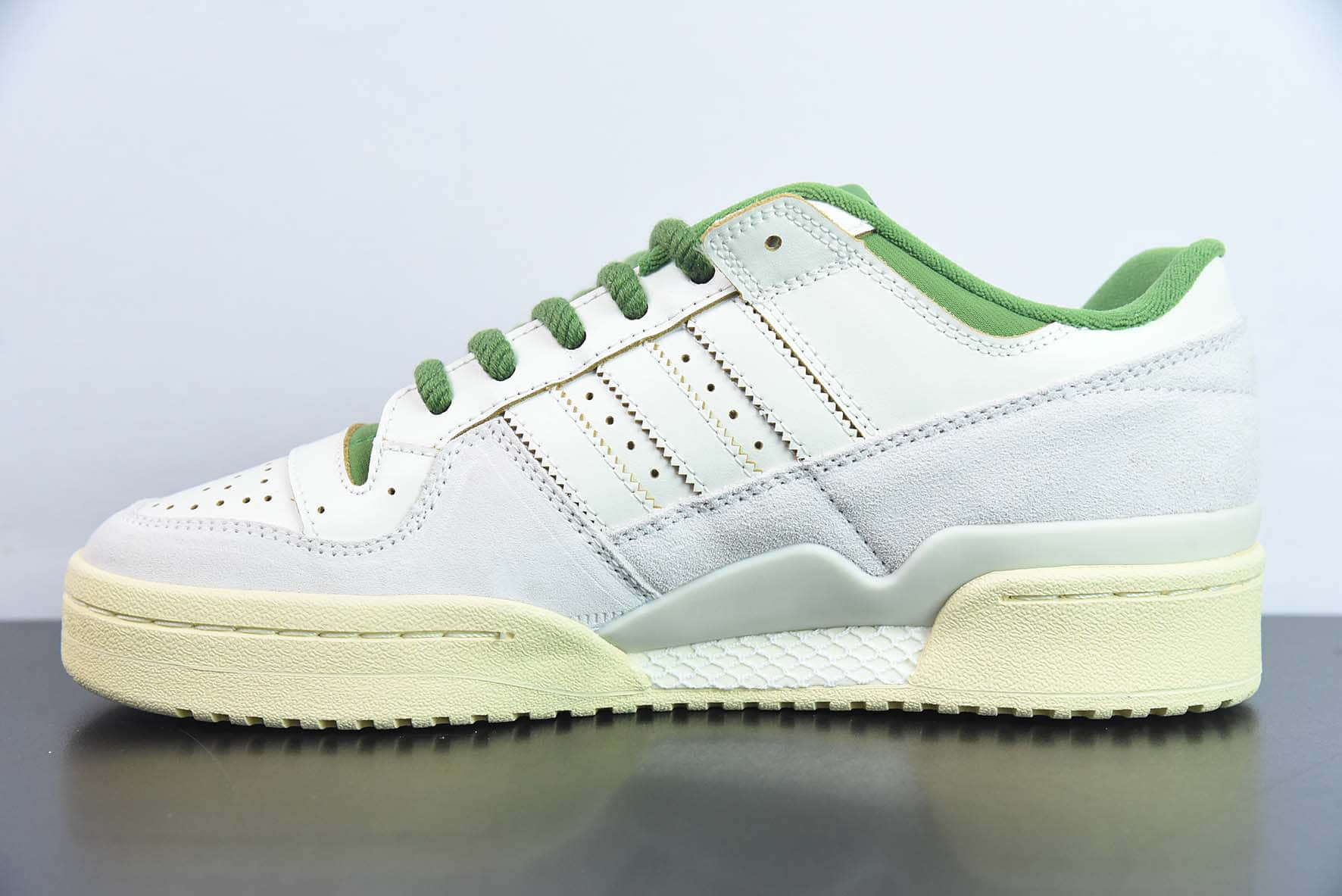 阿迪达斯Adidas Originals Forum 84 Low 罗马系列乳白绿魔术贴低帮复古系带百搭休闲运动板鞋纯原版本 货号:FZ6296