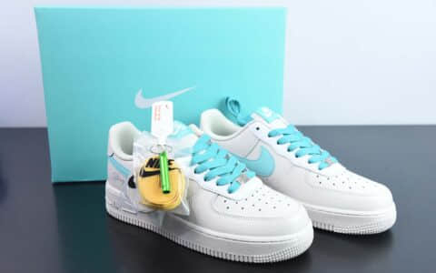 耐克Nike Tiffany & Co. x Nk Air Force 1'07 Low SP Friends and Family 蒂芙尼联名款米白灰蓝空军一号低帮休闲板鞋纯原版本 货号:DZ1382-211