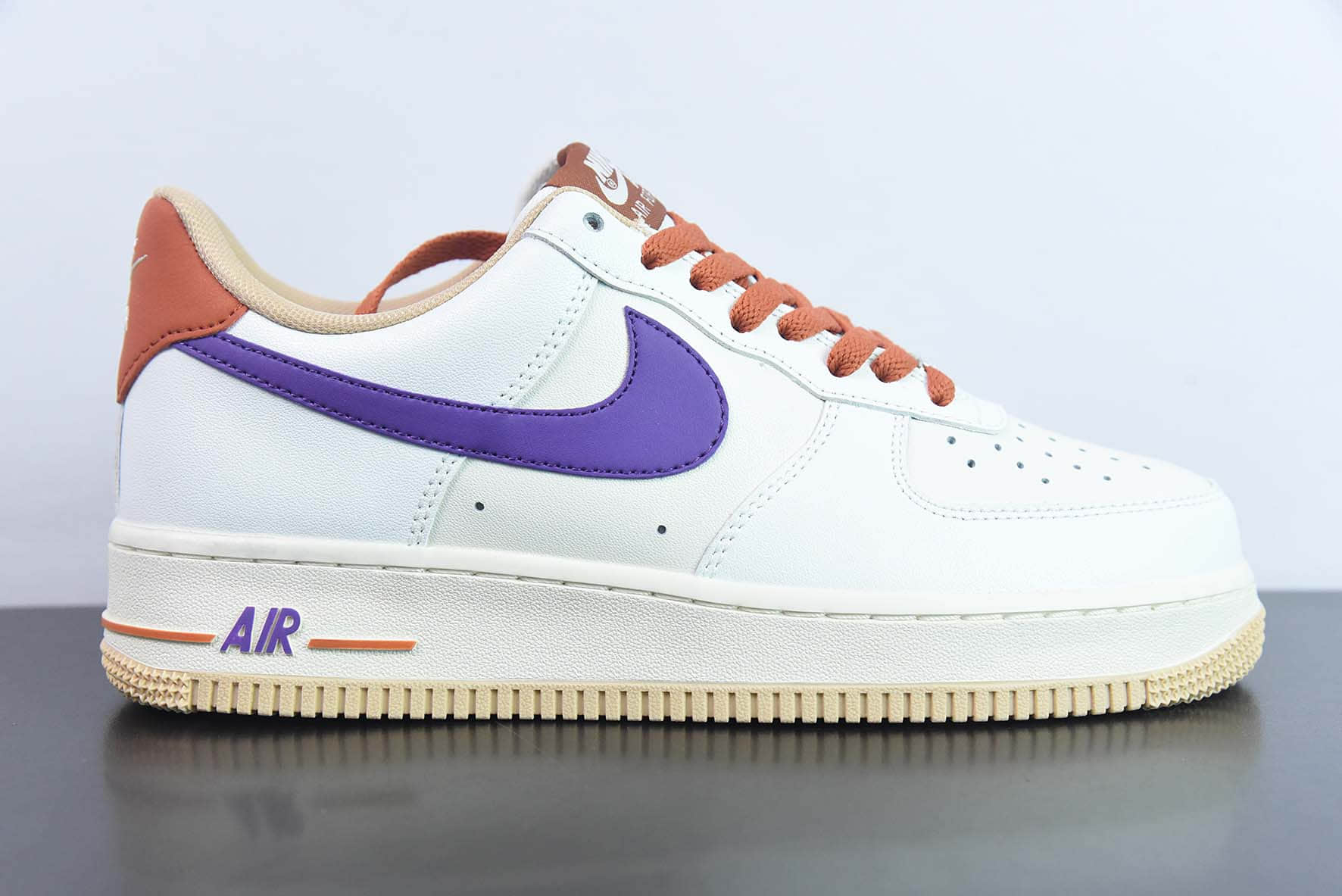 耐克Nike Air Force 1 米白紫橙空军一号低帮运动休闲板鞋纯原版本 货号:YY3188-102