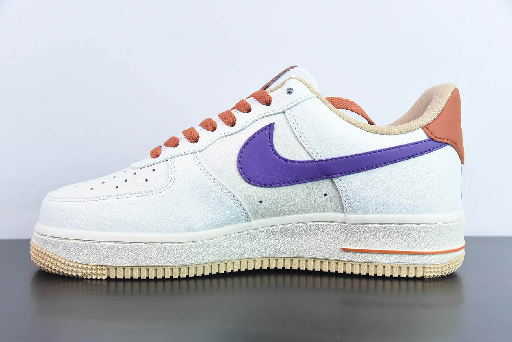 耐克Nike Air Force 1 米白紫橙空军一号低帮运动休闲板鞋纯原版本 货号:YY3188-102