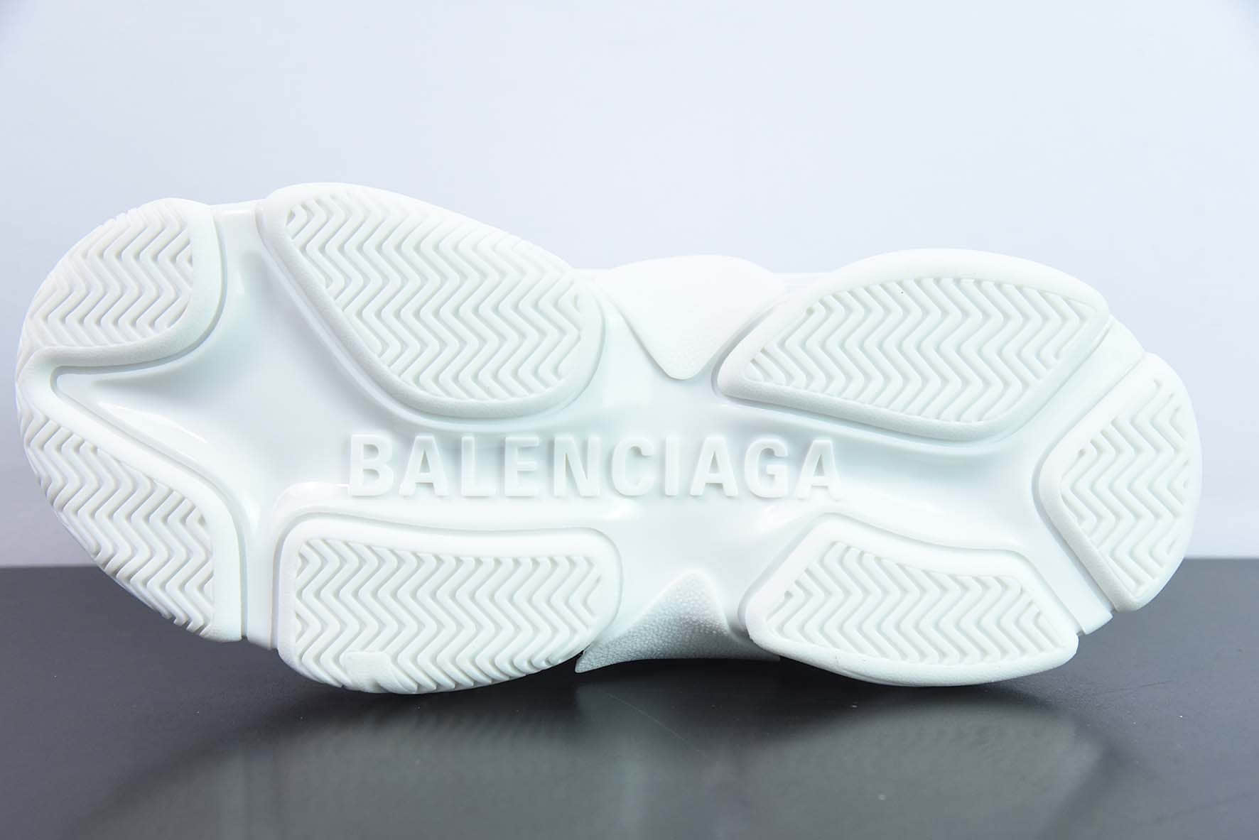 巴黎世家BALENCIAGA Track Mule Clear Sole Sneakers 白半拖复古野跑姥爹包头露跟半拖百搭慢跑鞋纯原版本 货号:653814 W2FA6 9710