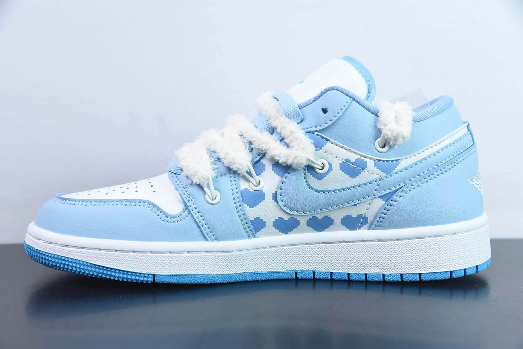 乔丹Air Jordan 1 Low AJ1白蓝解构抽绳绑带低帮休闲板鞋纯原版本 货号：DC0774-141