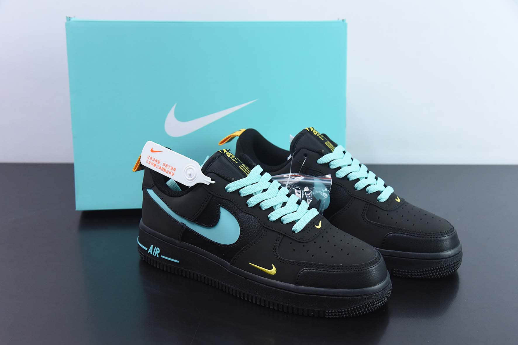 耐克Nike Air Force 1'07 Low 黑绿反光款空军一号低帮休闲板鞋纯原版本 货号：DV6809-181