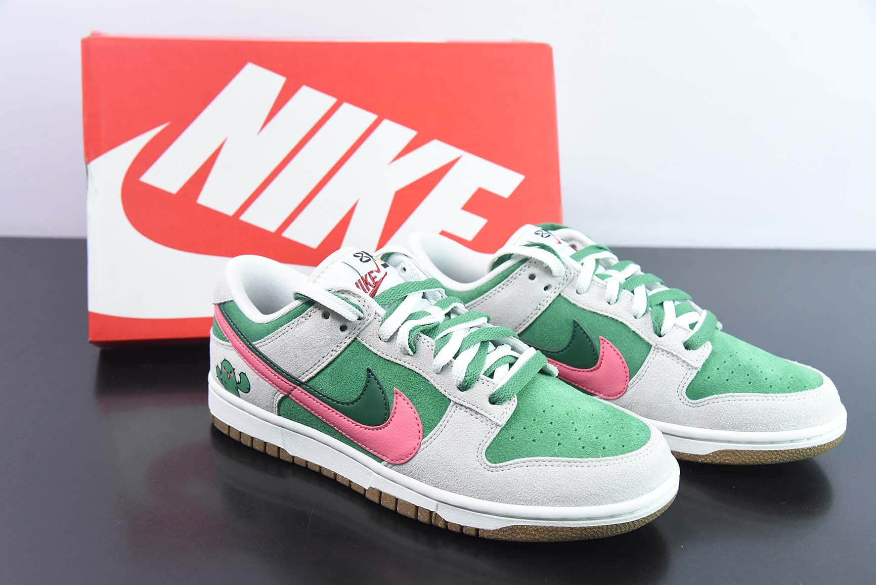 耐克Nike SB Dunk Low 85系列米白绿仙人掌双钩低帮休闲滑板鞋纯原版本 货号:DO9457-137