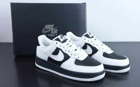 耐克Nike Air Force 1'07 LowWhiteBlackPanda皮革翻转白黑熊猫空军一号低帮休闲板鞋纯原版本 货号:JP6516-811