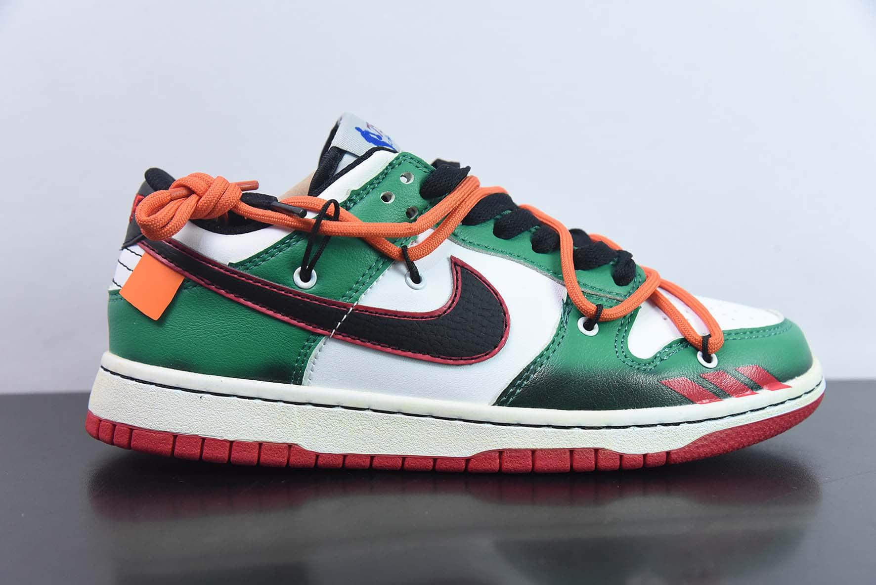 耐克Nike SB Dunk Low 解构抽绳75周年白绿涂鸦印花低帮SB休闲滑板鞋纯原版本 货号：DD6288-100