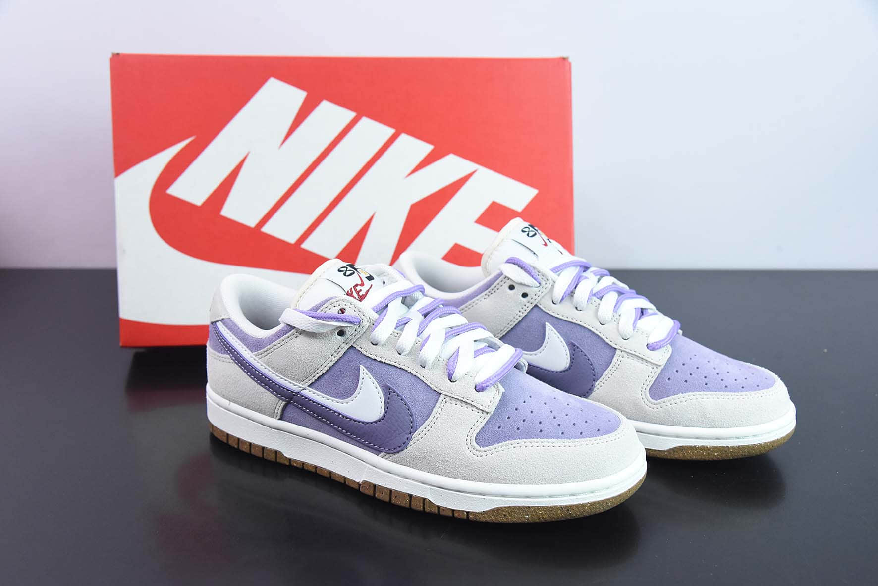 耐克Nike SB Dunk Low 双勾 85系列米白紫色SB低帮休闲滑板鞋纯原版本 货号:DO9457-140