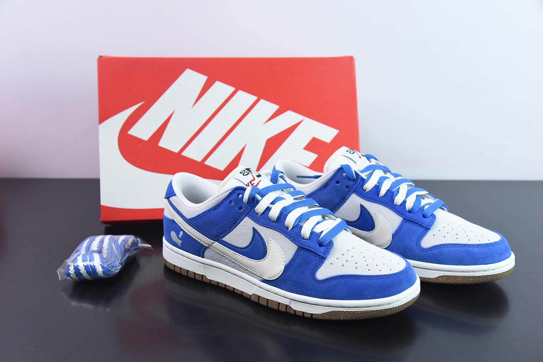 耐克Nike SB Dunk Low 85 双勾白灰蓝 SB低帮运动休闲板鞋纯原版本 货号:DO9457-139