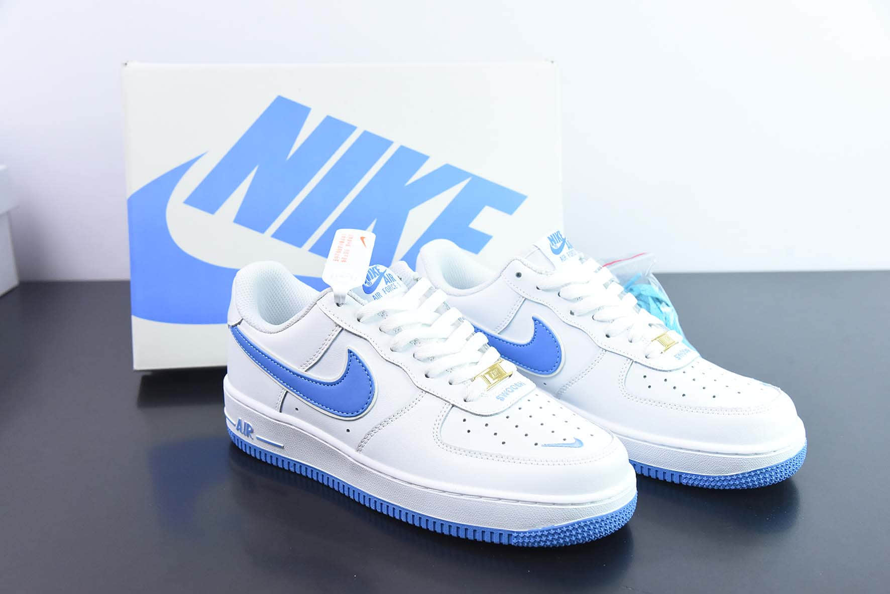 耐克Nike Air Force 1 Low '07 “Swoosh”白宝蓝小勾3M反光低帮空军一号休闲板鞋纯原版本 货号：CV5696-965
