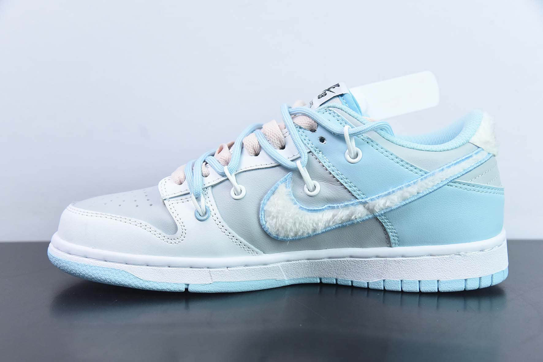 耐克Nike Dunk Low Retro 蓝灰白绒勾绑绳SB低帮休闲滑板鞋纯原版本 货号:FB1871-011