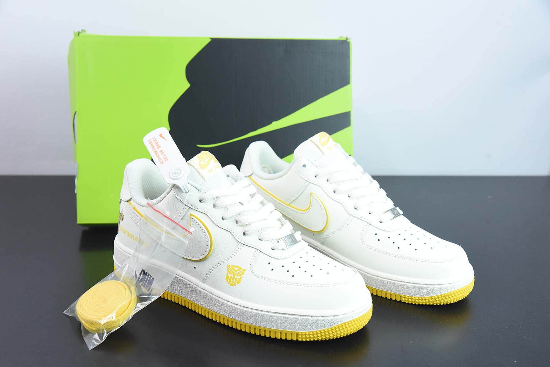 耐克Nike Air Force 1'07 Low 白黄高达空军一号低帮休闲板鞋纯原版本 货号：BS9055-716
