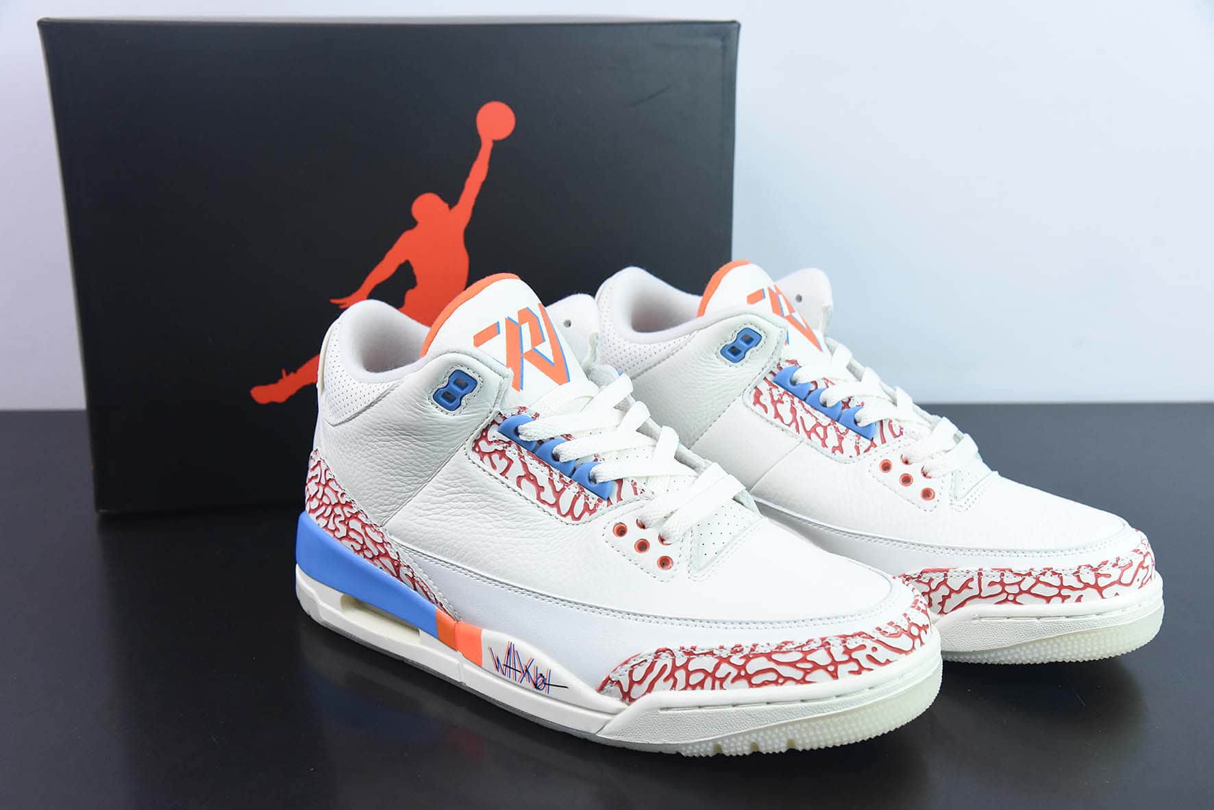 乔丹Air Jordan 3 Mr. Triple Double PE AJ3威斯布鲁克三双先生白红蓝爆裂纹复古文化篮球鞋纯原版本 货号:CK9246-991