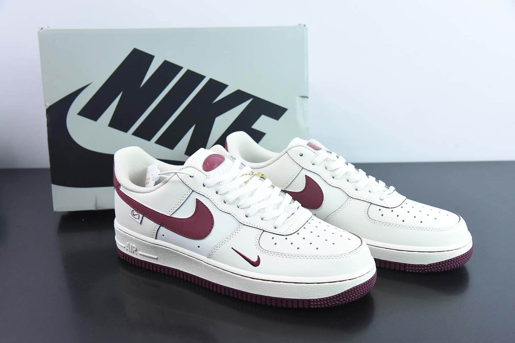 耐克Nike Air Force 1'07 Low “Lafite” 拉菲酒红小勾空军一号低帮休闲板鞋纯原版本 货号:FB1839-215