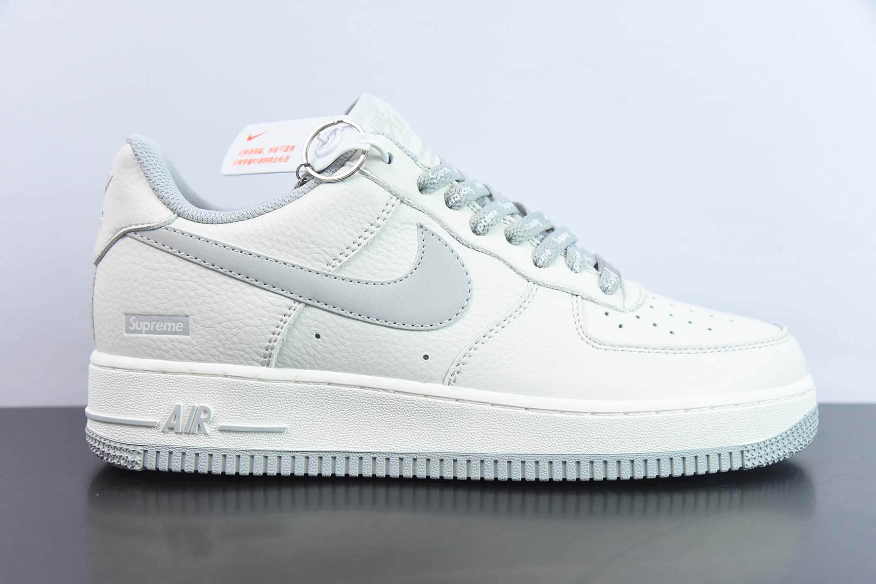 耐克Nike Air Force 1 Low supreme联名白灰空军一号低帮休闲板鞋纯原版本 货号:SU0220-007