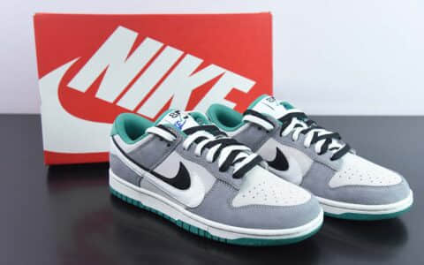 耐克Nike SB Dunk Low SE85 Double SwooshGreyBlackWhite拼色深灰浅灰黑白双钩扣篮系列低帮休闲运动滑板板鞋纯原版本 货号：DO9457-132