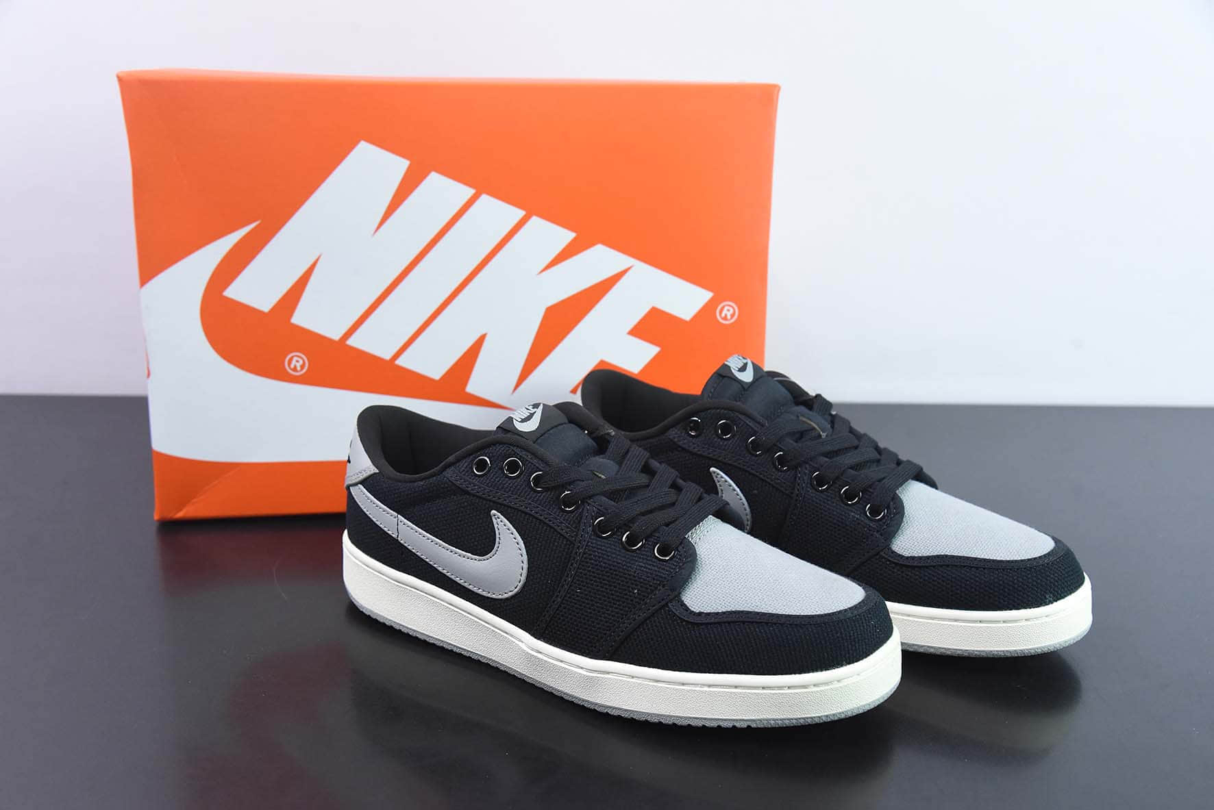 乔丹Air Jordan 1 KO Low AJ1低帮帆布黑灰复古篮球鞋纯原版本 货号：DX4981-002