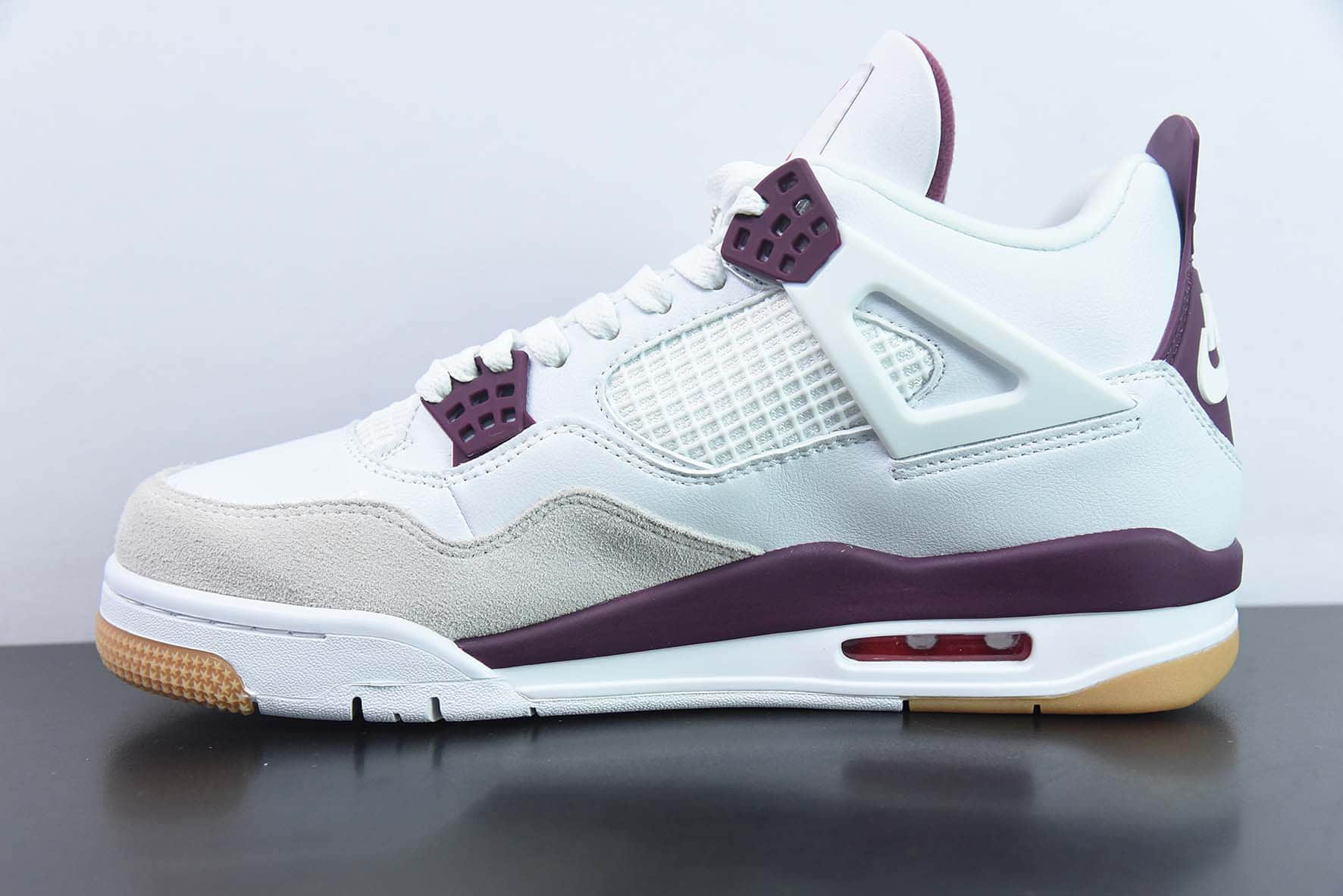 乔丹Air Jordan Nike SB x Air Jordan 4 AJ4 Pine Green SB 联名白紫复古文化篮球鞋纯原版本 货号：DR5415-500