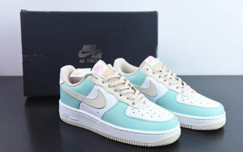 耐克Nike Air Force 1’07 LV8MintWhiteKhaki拼接薄荷绿粉卡其空军一号经典低帮百搭休闲运动板鞋纯原版本 货号:DV7762-300