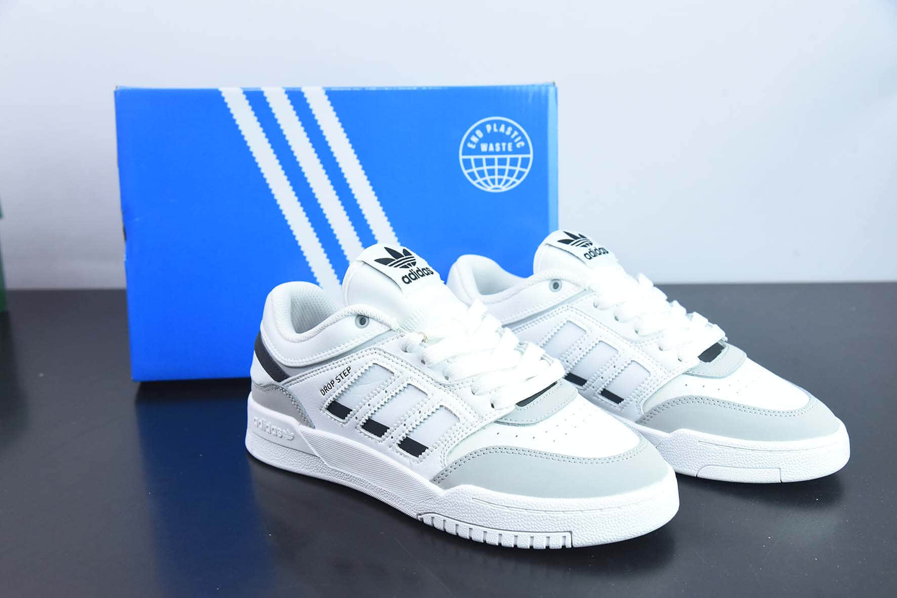 阿迪达斯Adidas Originals Drop Step XL Low 三叶草新款白灰篮球风校园休闲运动板鞋纯原版本 货号:GV9294