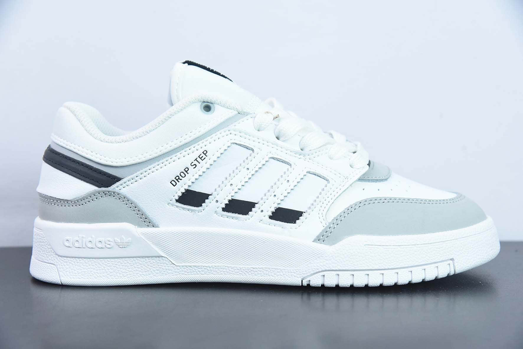 阿迪达斯Adidas Originals Drop Step XL Low 三叶草新款白灰篮球风校园休闲运动板鞋纯原版本 货号:GV9294