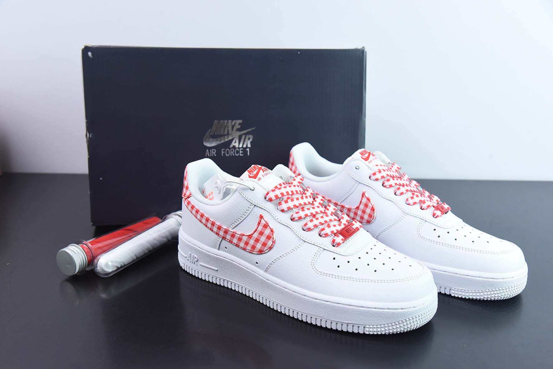 耐克Nike Air Force 1'07 Low 白红格子布空军一号低帮休闲板鞋纯原版本 货号:DZ2784-101