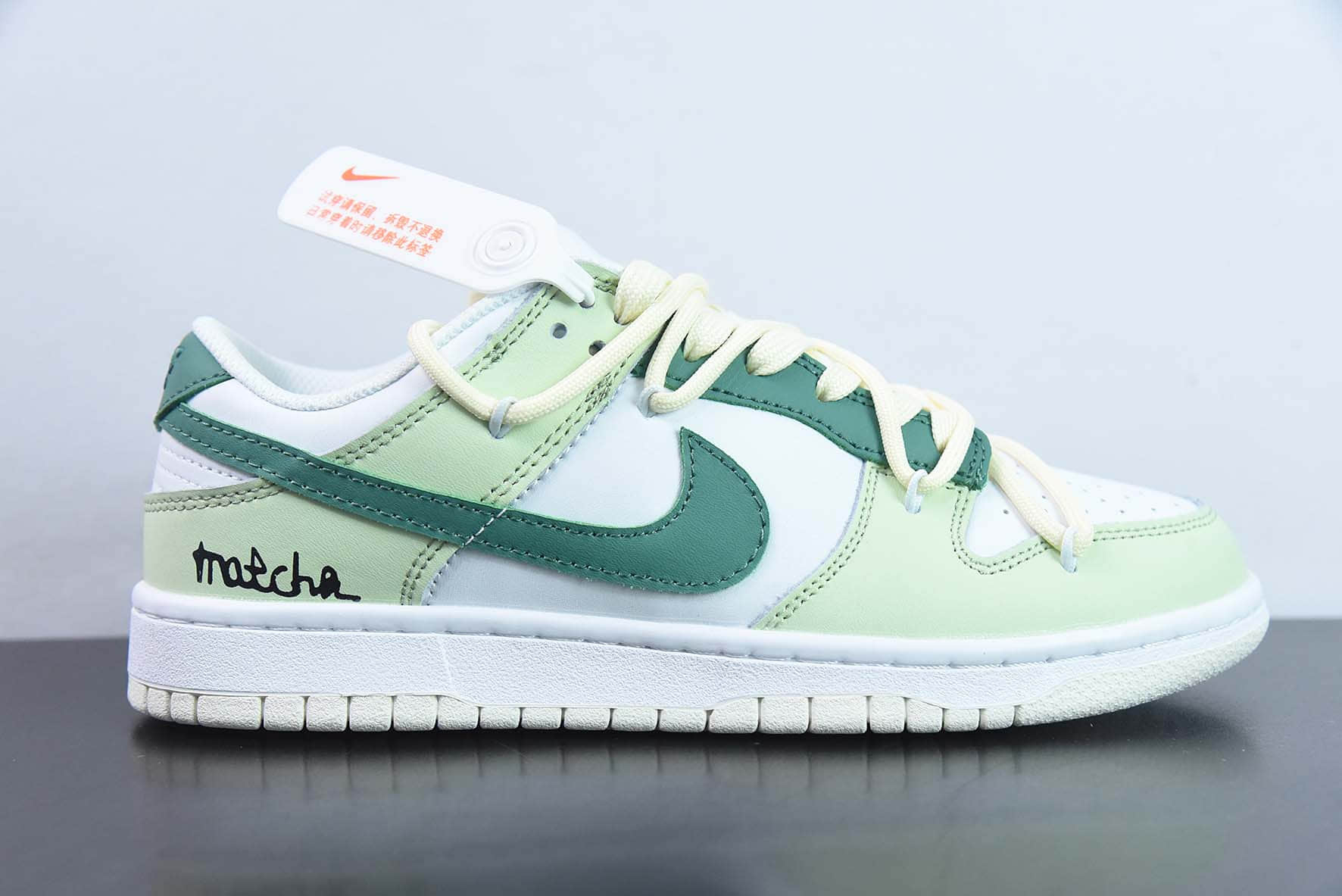耐克Nike SB Dunk Low 白绿定制绑带扣篮系列复古低帮休闲运动滑板板鞋纯原版本 货号:DD1503-121