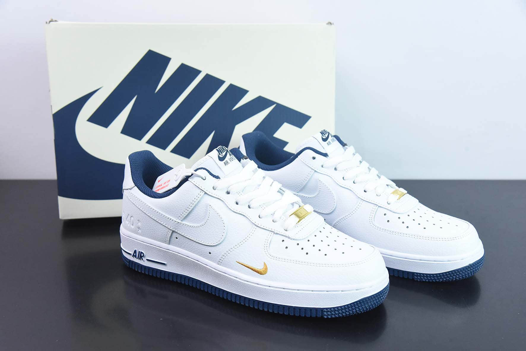 耐克Nike Air Force 1‘07 Low 深蓝小勾 40周年星星空军一号低帮休闲板鞋纯原版本 货号:DD1225-006