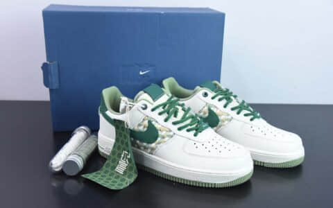 耐克Nike Air Force 1 '07 Low 白绿编织小香风空军一号低帮休闲板鞋纯原版本 货号:FN0369-100