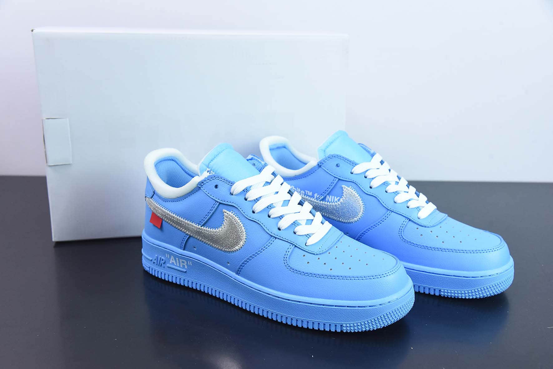耐克Nike OW x NK AF1 MCA蓝色艺术馆联名空军一号低帮运动板鞋纯原版本 货号:CI1173-400