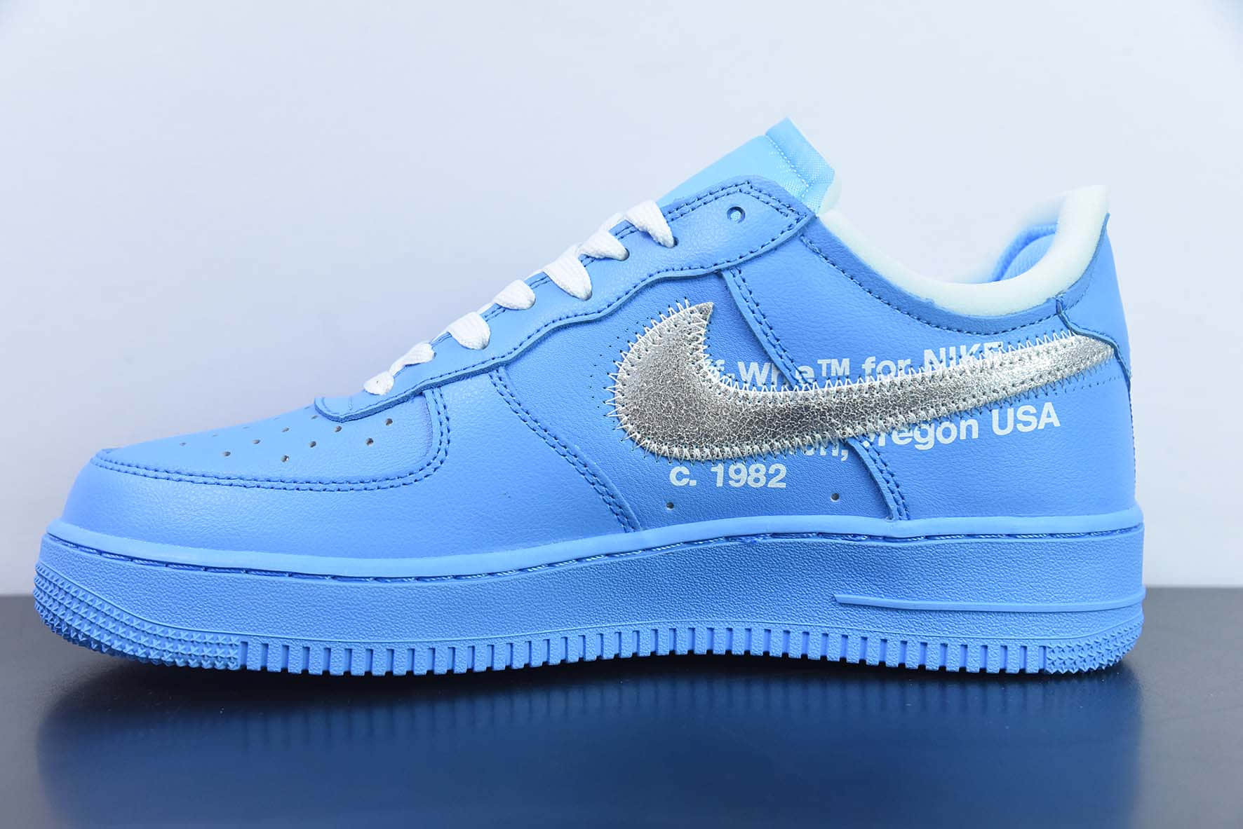 耐克Nike OW x NK AF1 MCA蓝色艺术馆联名空军一号低帮运动板鞋纯原版本 货号:CI1173-400