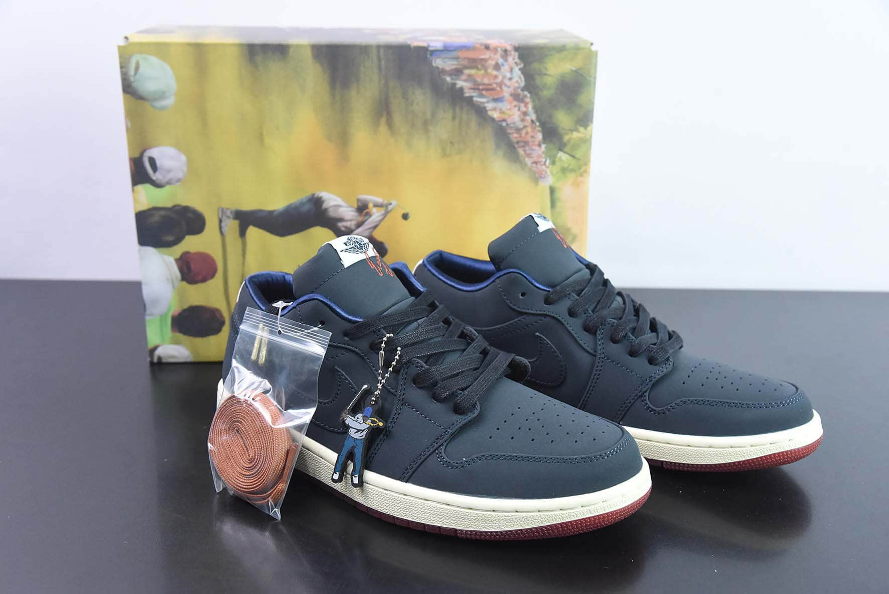 乔丹Air Jordan 1 Eastside Golf x Air Jordan 1 Low AJ1高尔夫黑蓝色低帮休闲板鞋纯原版本 货号:DV1759-448