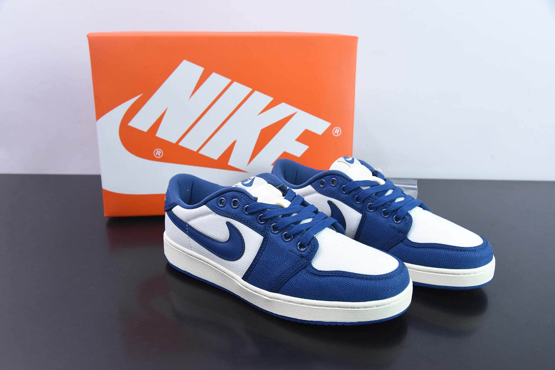 乔丹Air Jordan 1 KO LowDark Royal Blue AJ1肯塔基白蓝低帮复古文化篮球鞋纯原版本 货号:DX4981-103