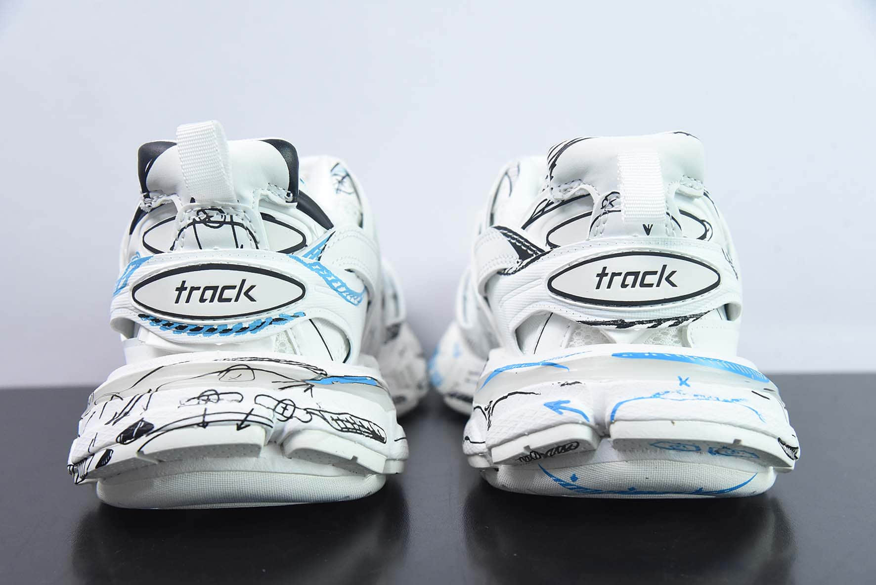 巴黎世家Balenciaga3.0 Track.2 Open Sneaker 巴黎世家3.0白蓝黑三代户外老爹鞋纯原版本 货号:542023 W3SRA 9014