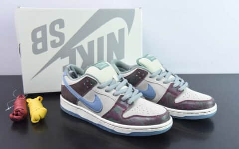 耐克Nike Crenshaw Skate Club xNikeSBDunkLow 联名浅灰天蓝酒红绿SB扣篮系列低帮休闲运动滑板板鞋纯原版本 货号:FN4193-100