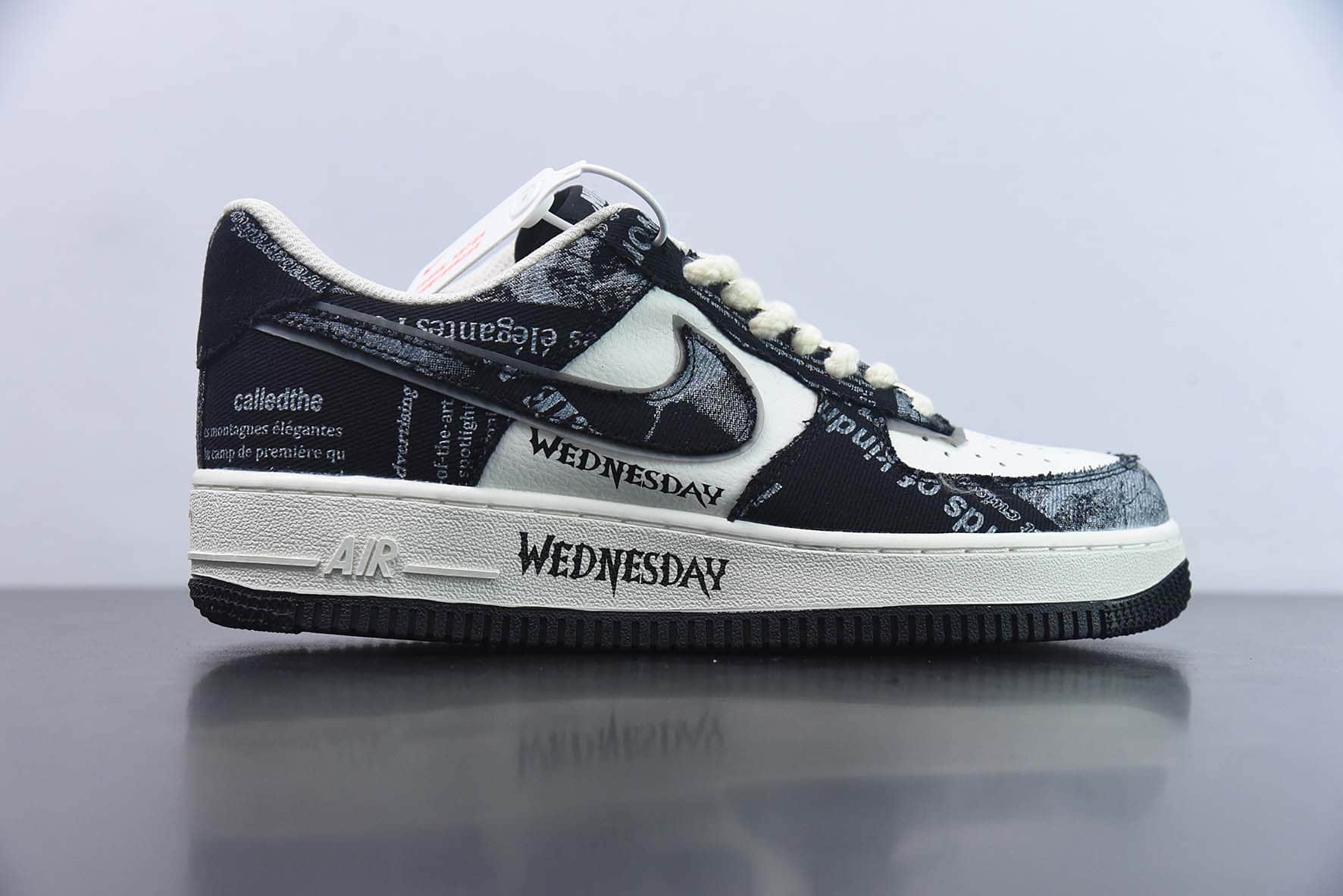 耐克Nike Air Force 1 Low '07 “涂鸦黑白星期三美剧”低帮空军一号休闲板鞋纯原版本 货号:FB0607-011