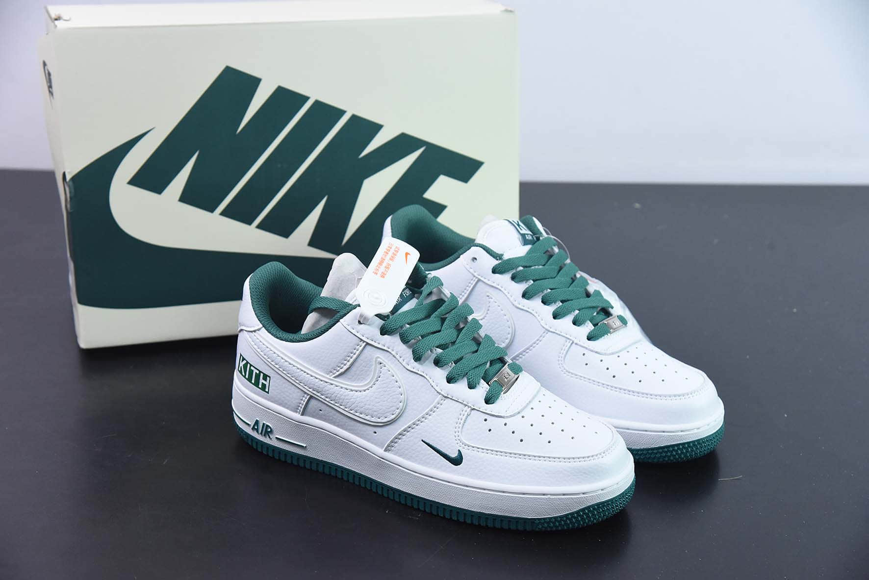 耐克Nike Air Force 1 Low Kith联名白绿空军一号低帮运动休闲板鞋纯原版本 货号:KT1659-003