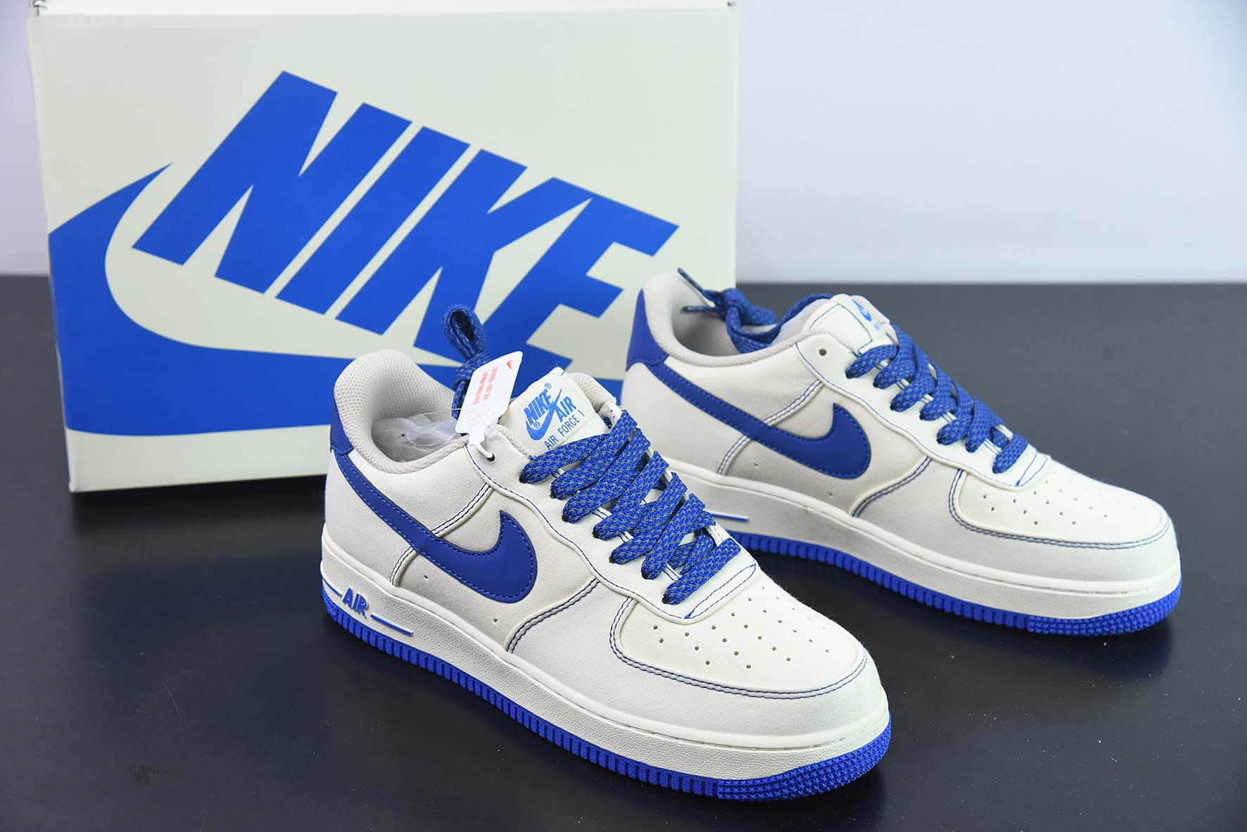 耐克NIke Air Force 1 '07 米蓝布面空军一号低帮休闲板鞋纯原版本 货号:TQ1456-233