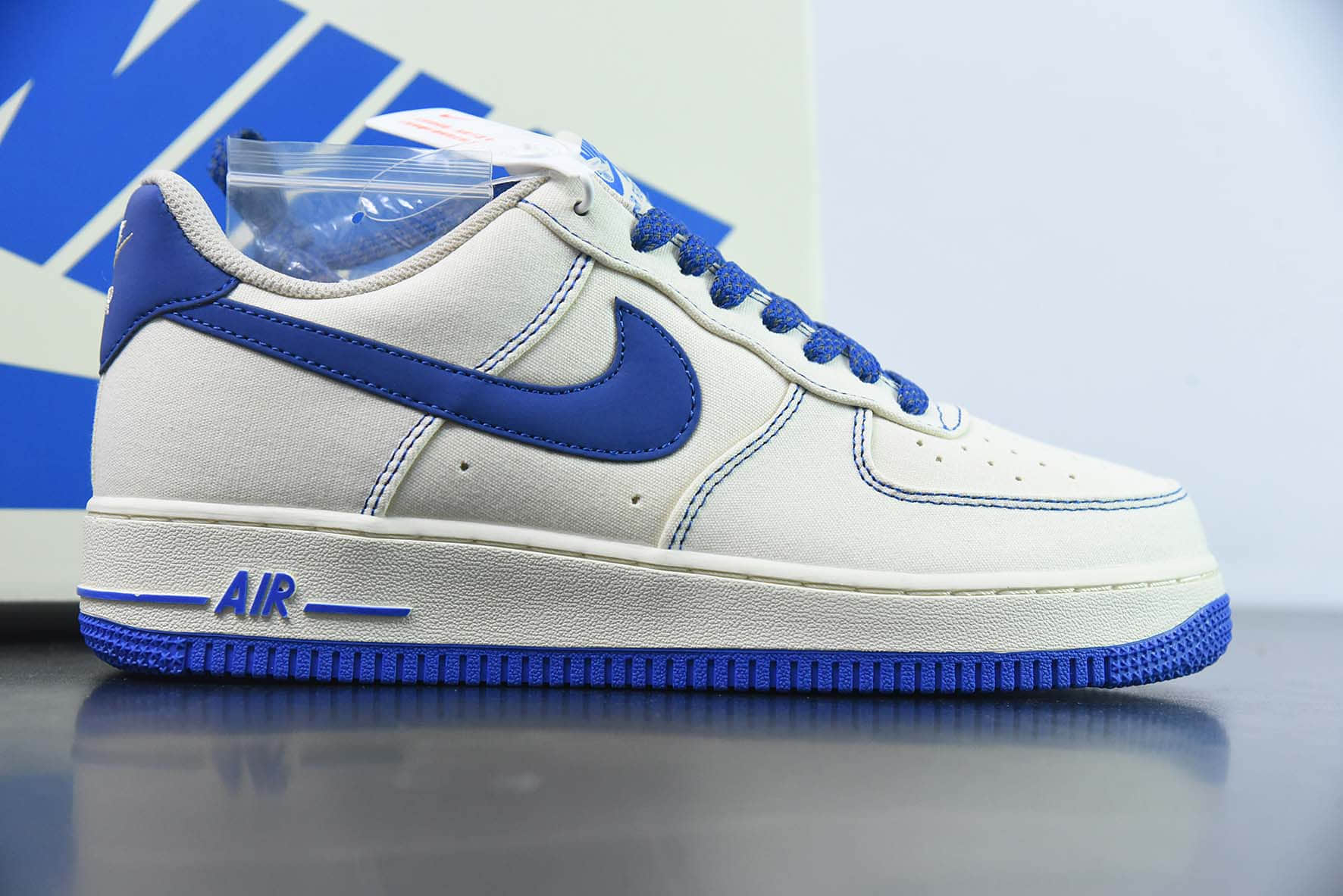 耐克NIke Air Force 1 '07 米蓝布面空军一号低帮休闲板鞋纯原版本 货号:TQ1456-233