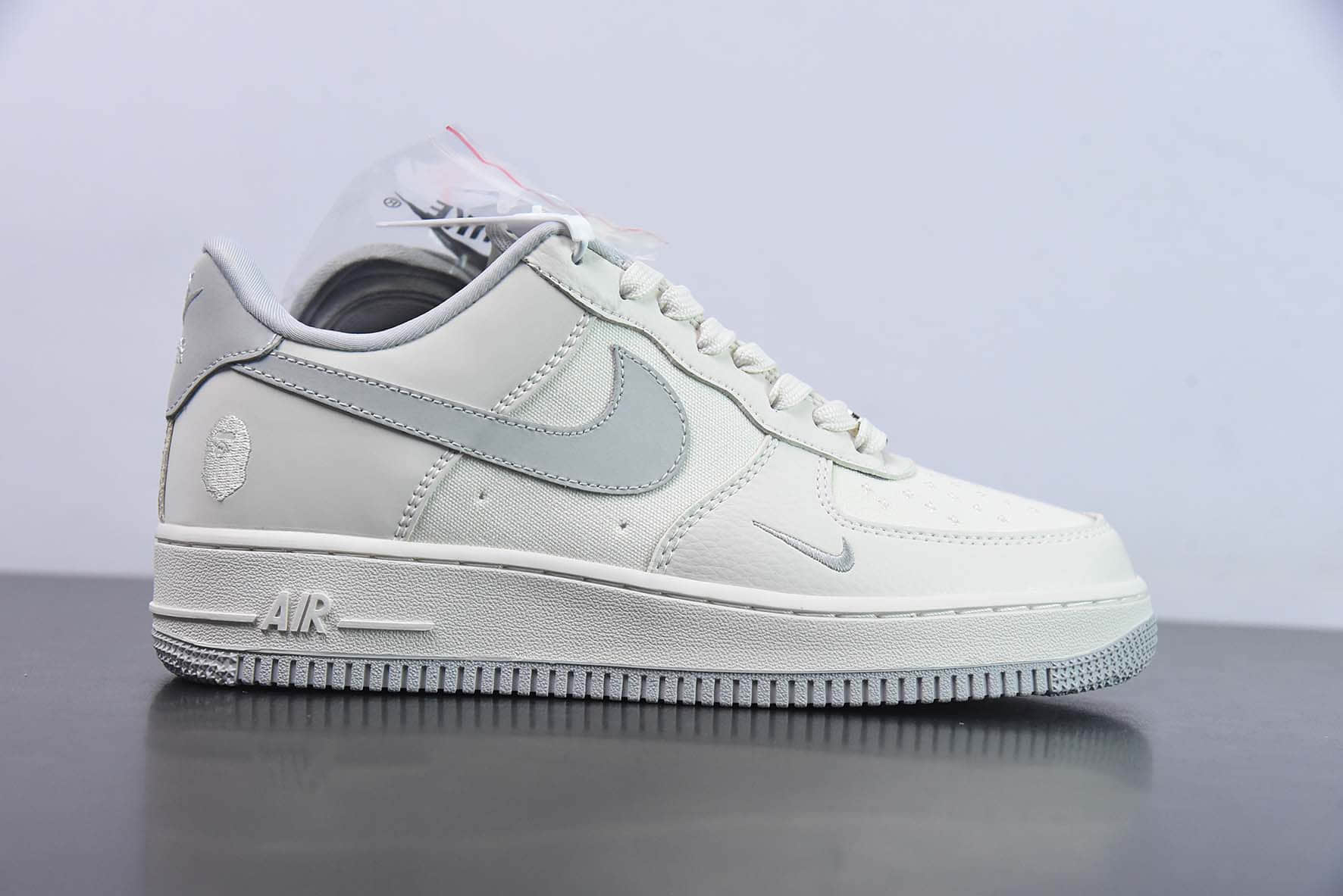 耐克NIke Air Force 1 '07 Low “BAPE联名米灰帆布”空军一号低帮休闲板鞋纯原版本 货号:BS9055-748