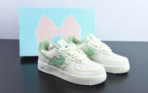 耐克Air Force 1'07 Low Just Do It 白绿小香风空军一号低帮休闲运动板鞋纯原版本 货号:FJ7740-011
