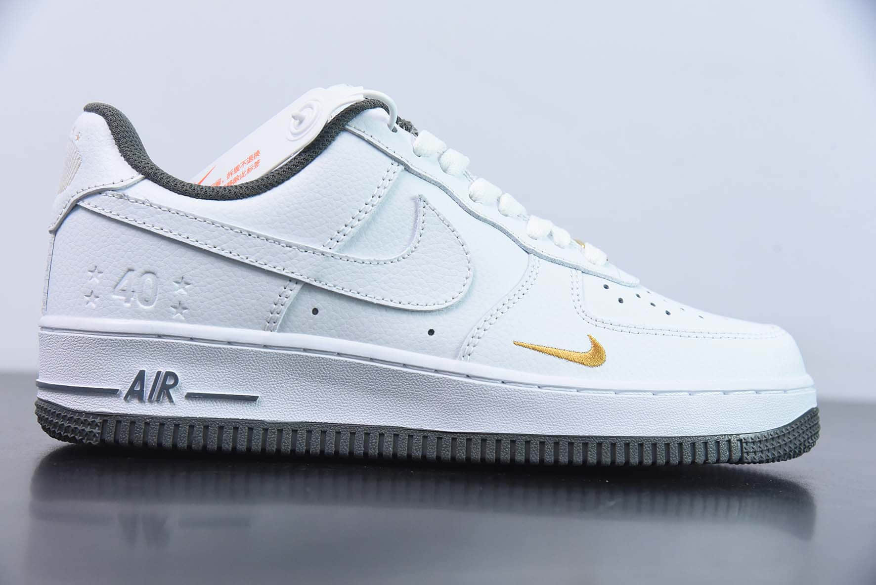 耐克Nike Air Force 1'0740th AnniversaryWhiteDark Grey40周年版白暗灰金小钩空军一号低帮休闲板鞋纯原版本 货号:DD1225-008