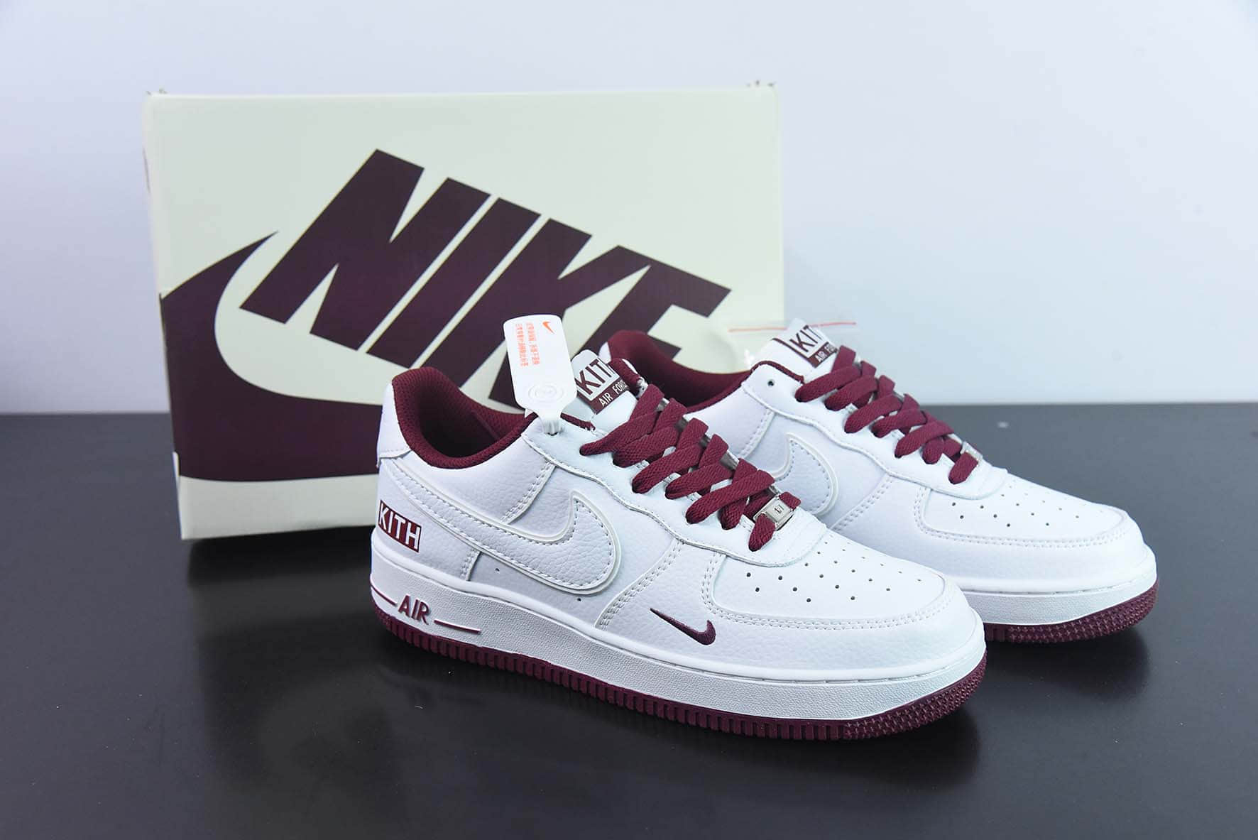 耐克Nike Air Force 1 AF1白棕 KITH字母印花空军一号低帮休闲板鞋纯原版本 货号:KT1659-006