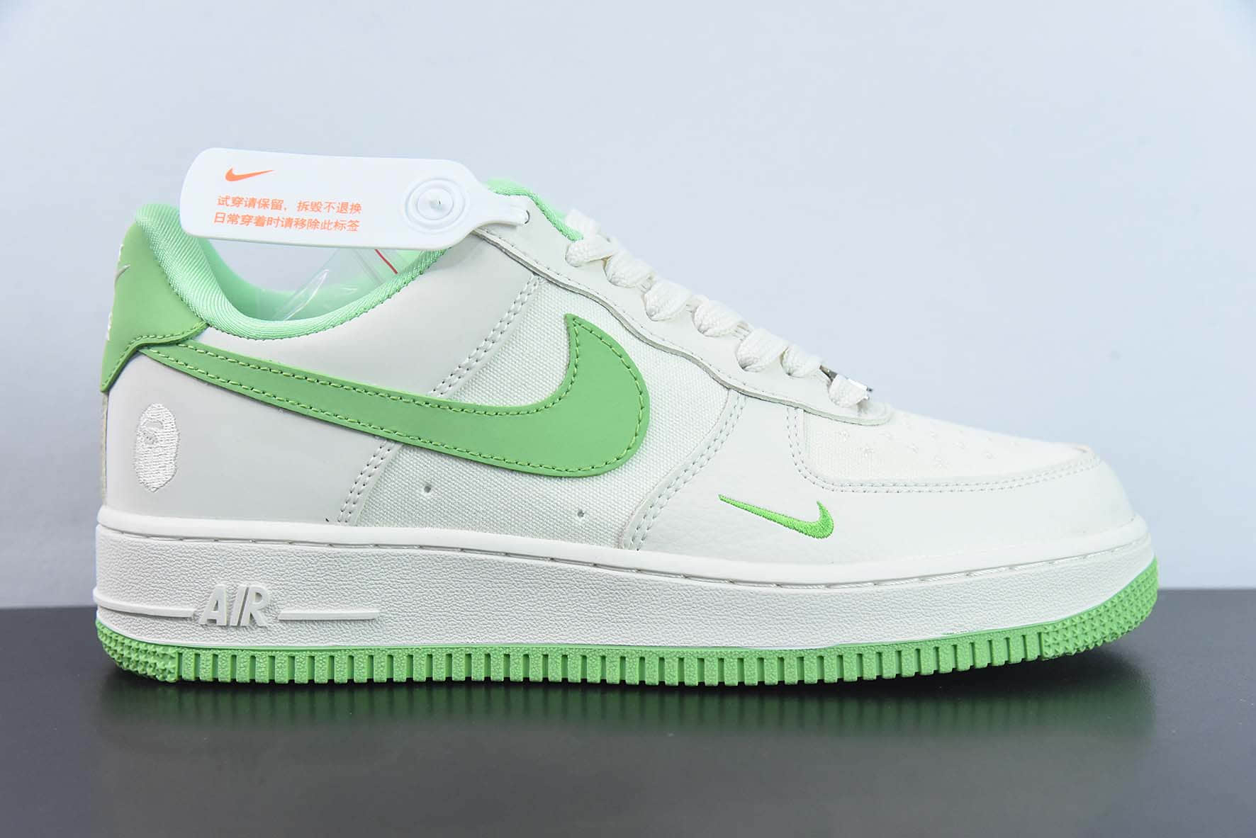 耐克NIke Air Force 1 ‘07 Low “BAPE联名浅绿帆布”空军一号低帮休闲板鞋纯原版本 货号:BS9055-752