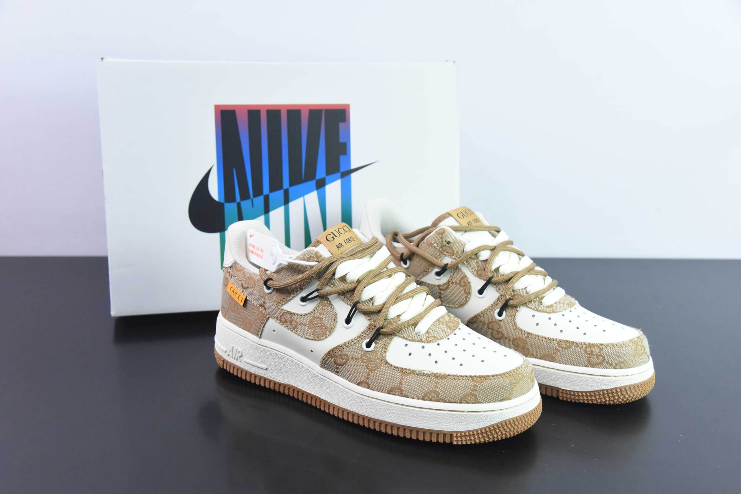 耐克Nike x Gucci Air Force 1 Low古奇绑带空军一号低帮运动休闲板鞋纯原版本货号:BD7700-111