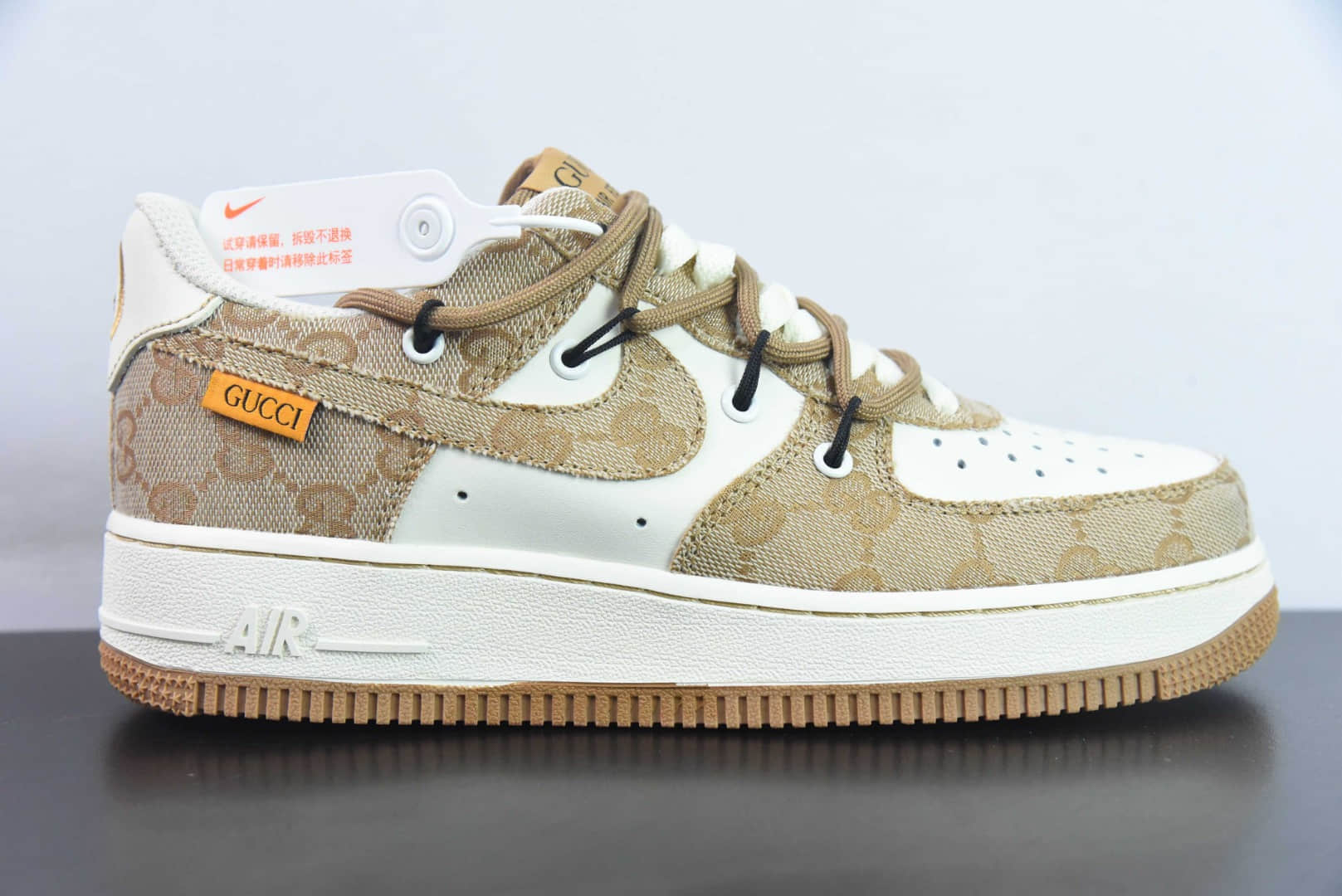 耐克Nike x Gucci Air Force 1 Low古奇绑带空军一号低帮运动休闲板鞋纯原版本货号:BD7700-111