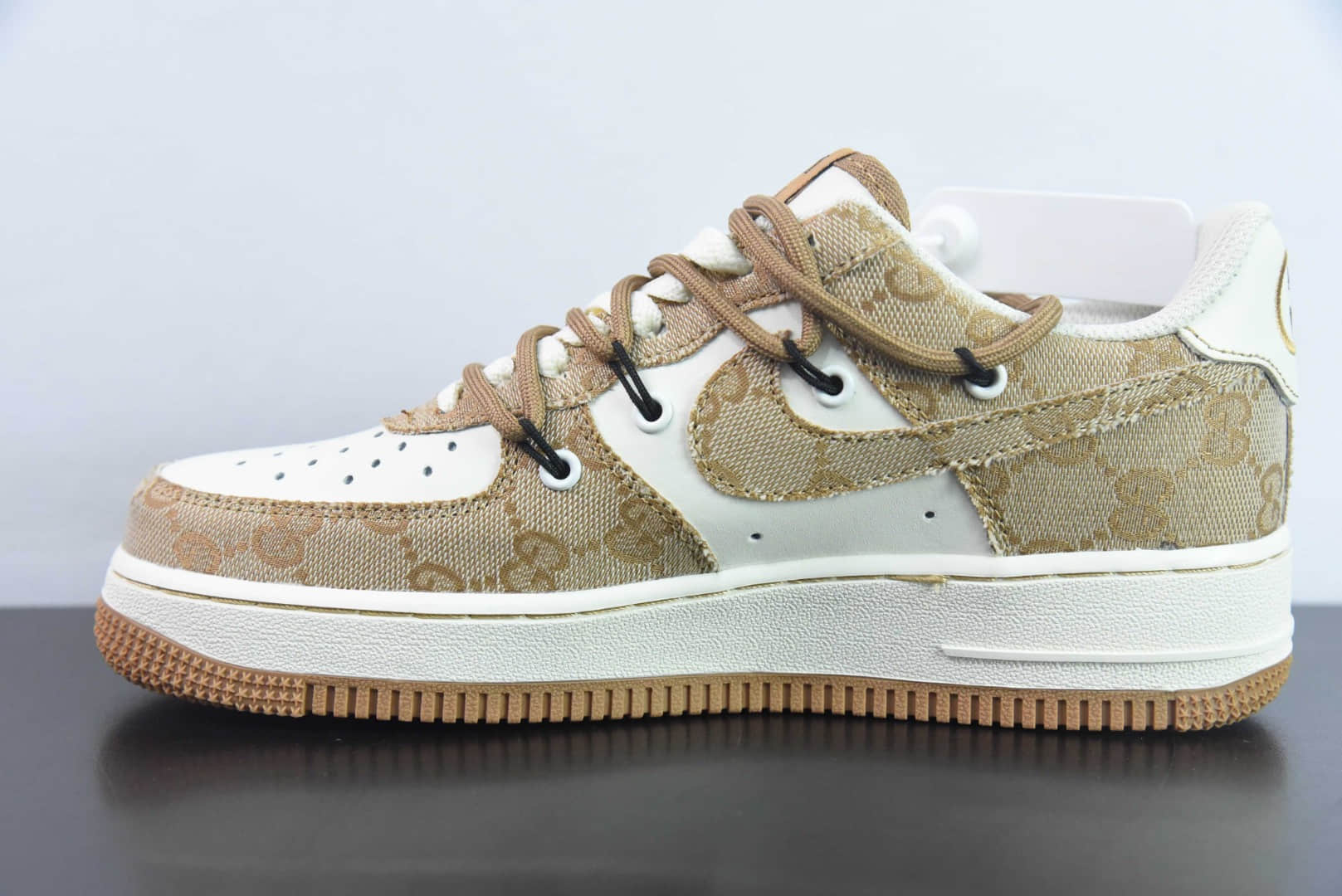 耐克Nike x Gucci Air Force 1 Low古奇绑带空军一号低帮运动休闲板鞋纯原版本货号:BD7700-111
