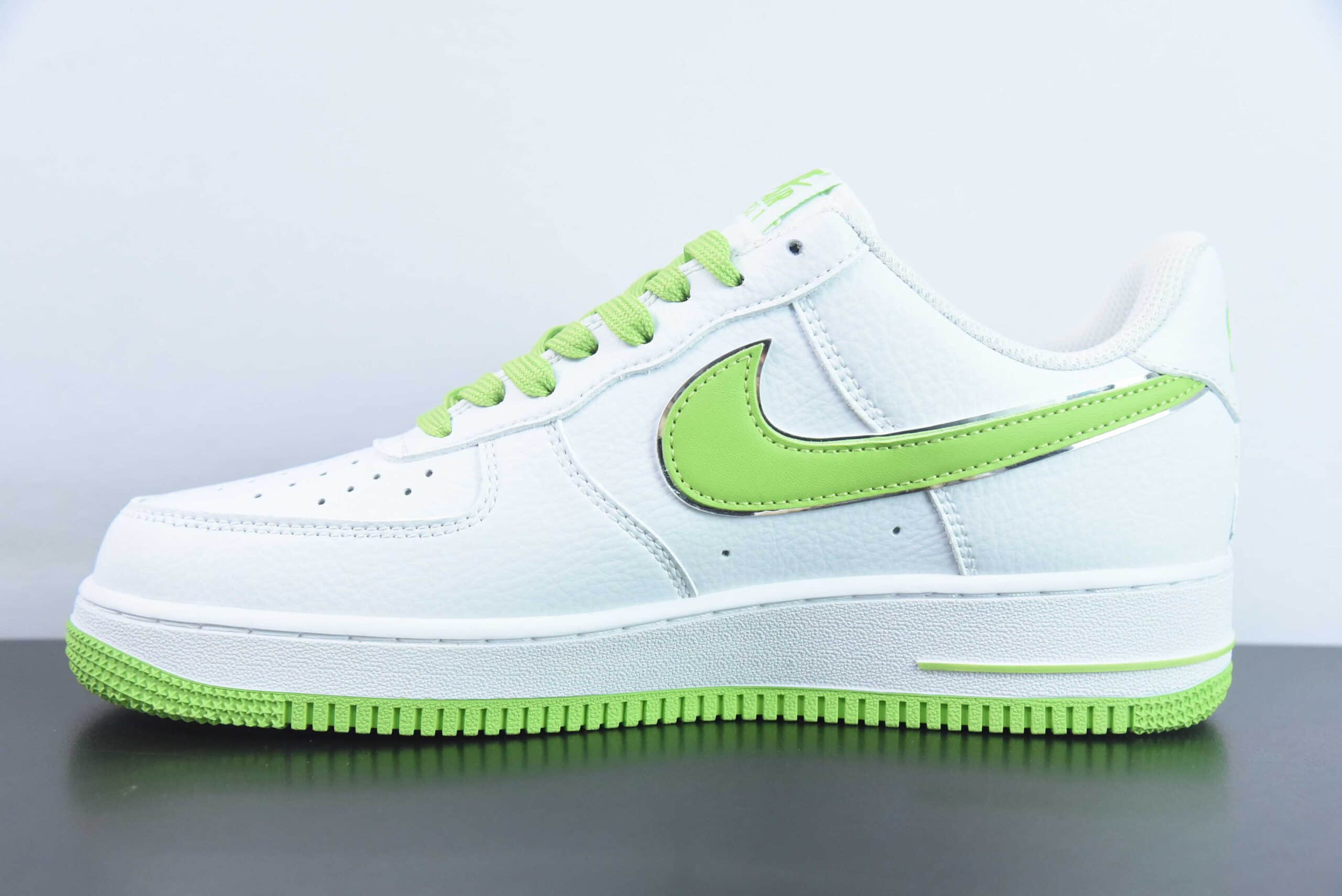 耐克Nike Stussy x Nike Air Force 1´07 LowWhiteApple Green白绿苹果绿斯图西刺绣小钩空军一号低帮休闲板鞋纯原版本 货号:CW2288-111