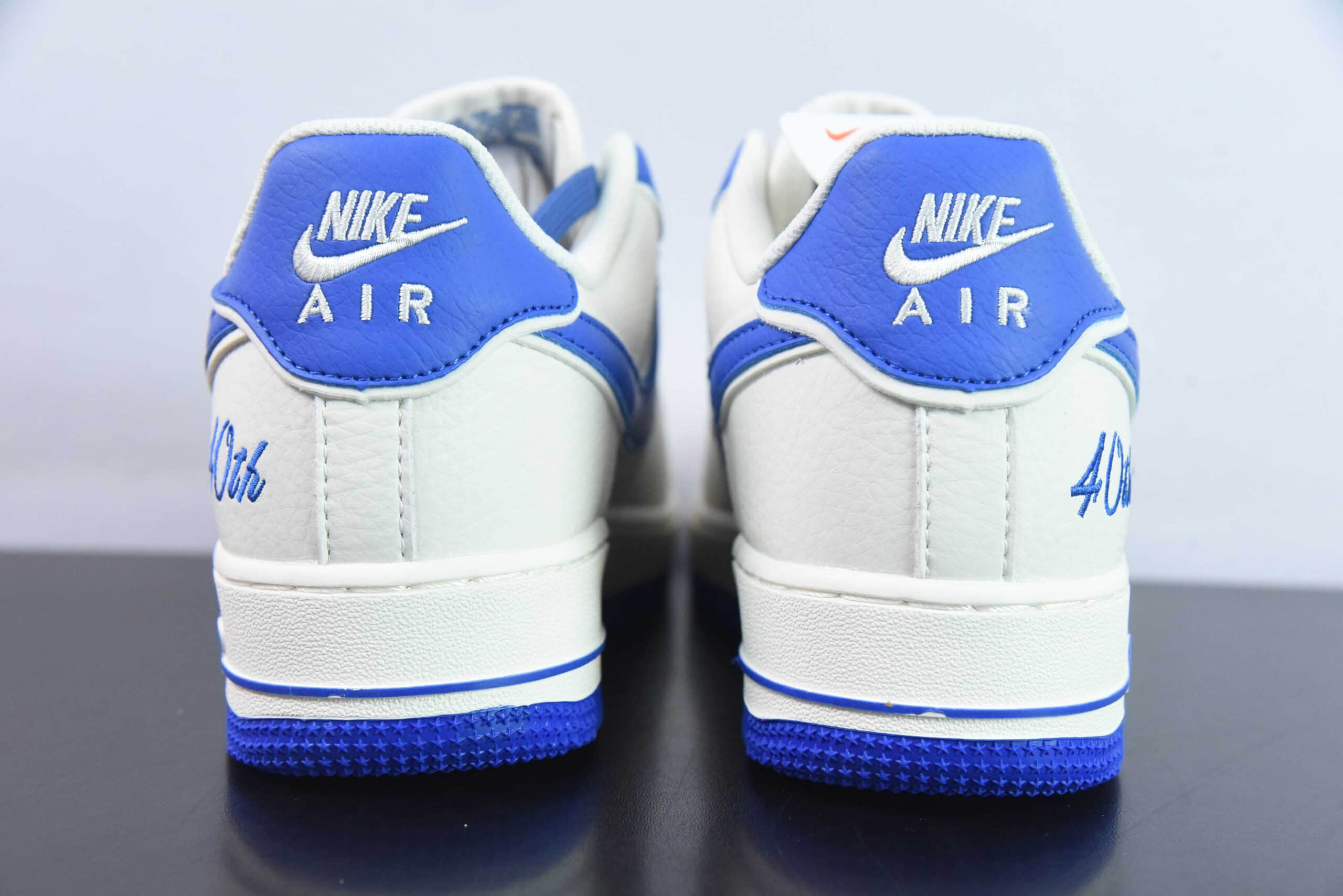 耐克Nike Air Force 1 Low “40TH” 皮革米白蓝银叠勾空军一号低帮休闲板鞋纯原版本 货号:JF1983-555