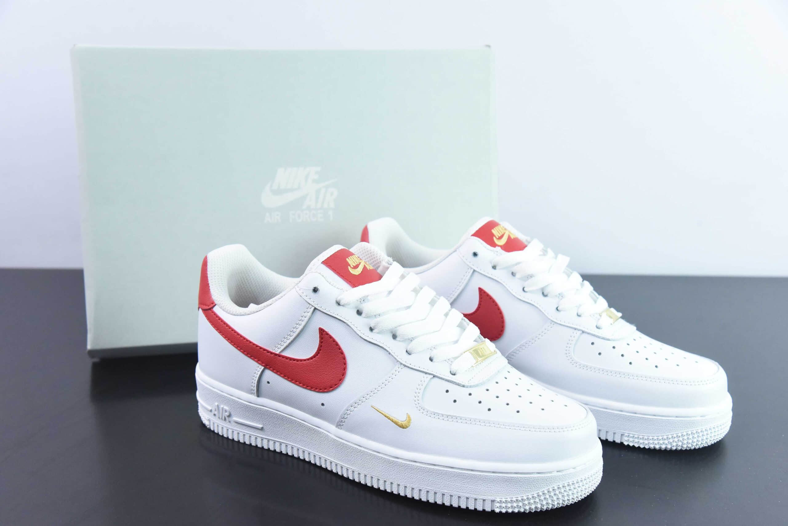 耐克Nike Air Force 1 Low白红小金钩空军一号低帮百搭休闲运动板鞋纯原版本 货号:CZ0270-104
