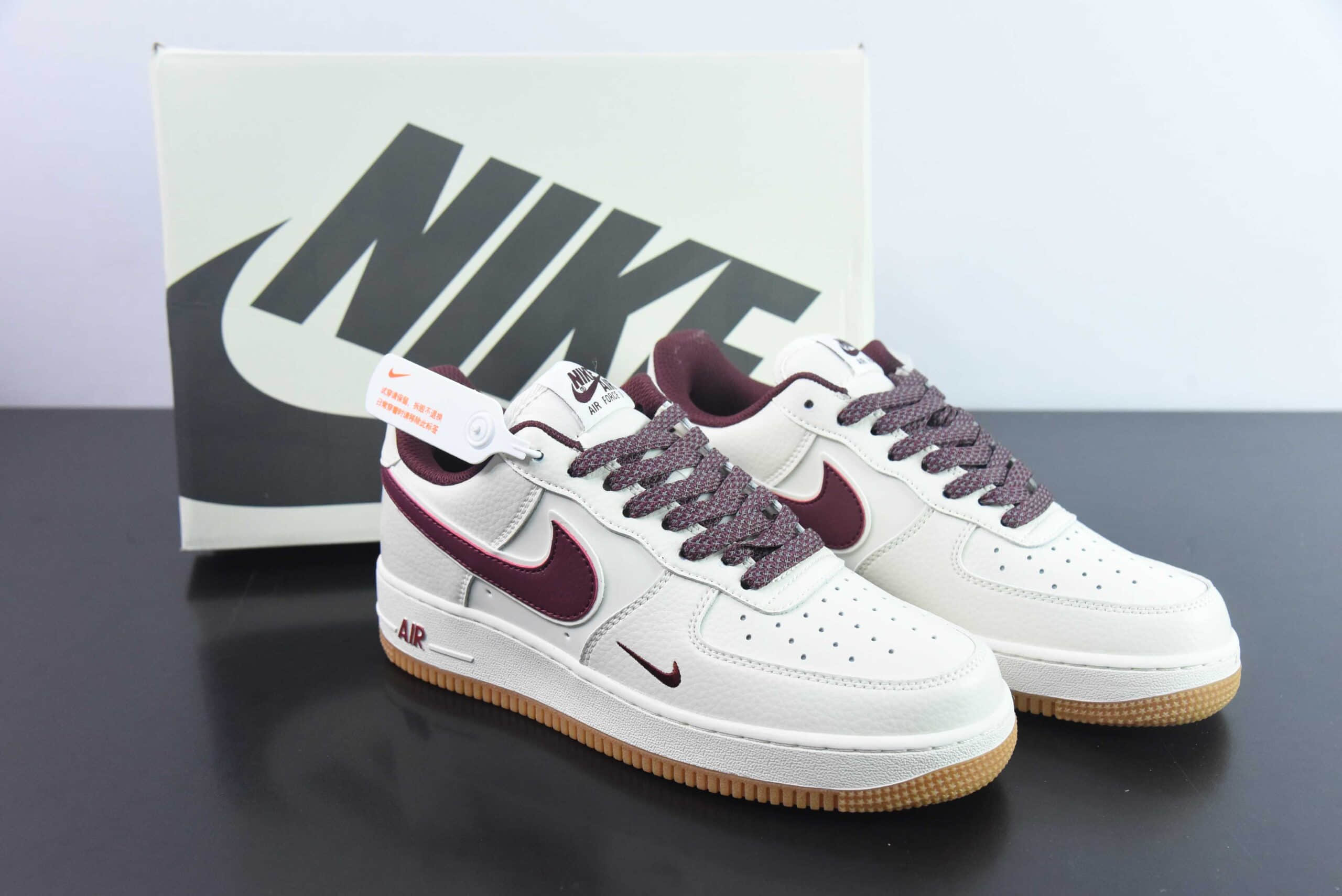 耐克NIke Air Force 1 '07 Low “米白酒红满天星”空军一号低帮休闲板鞋纯原版本 货号:HD1689-107